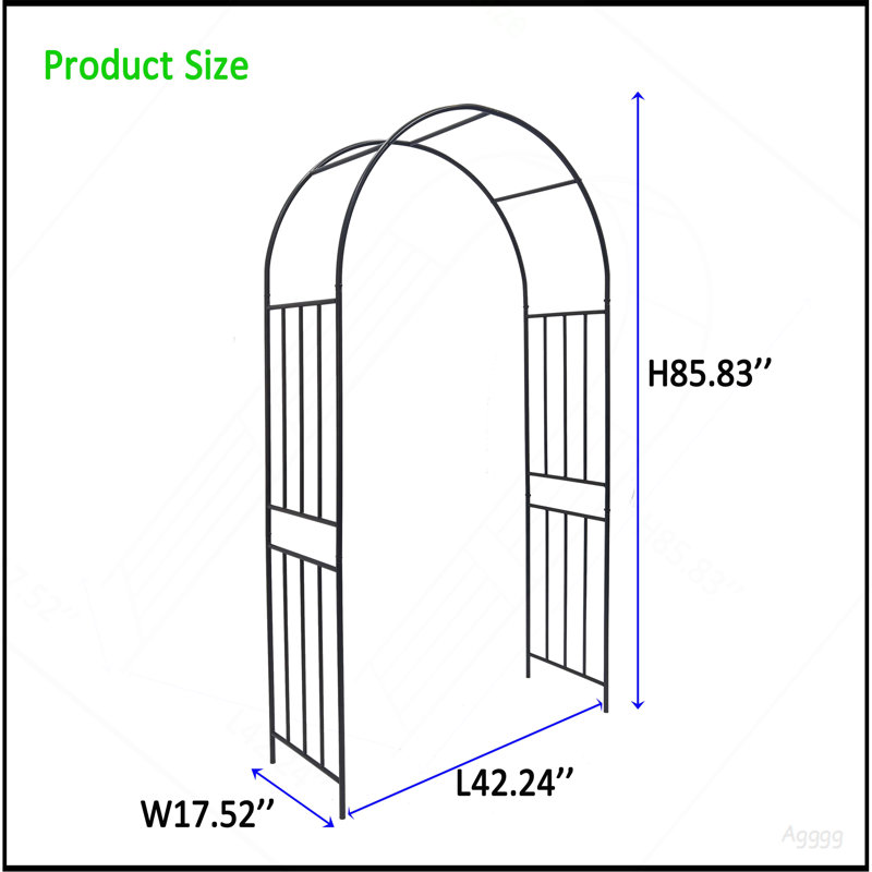 Arche de jardin en métal L42,24 po x l 17,52 po x H85,82 po