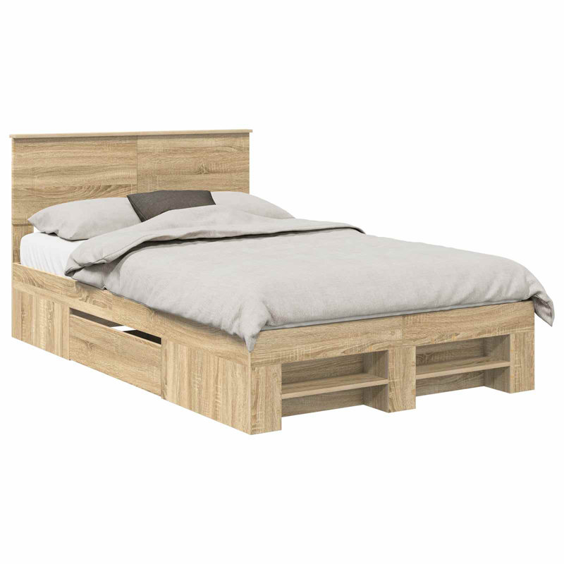 Bed, Small Double (4'), Sonoma Oak
