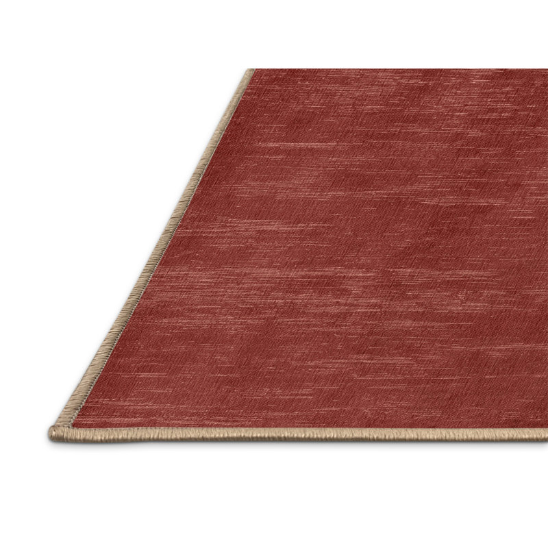 Machine Washable Solid Brown Area Rug, Rectangle 5' x 7'