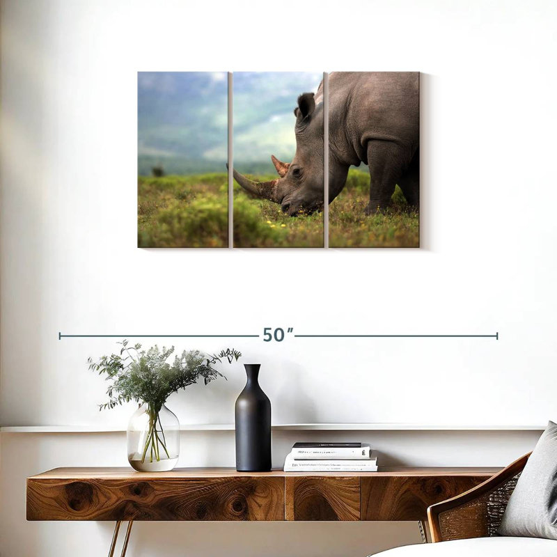 Brampt Endangered Rhinoceros, 20" H x 33" W