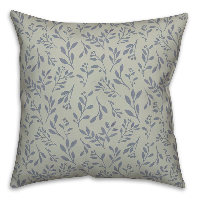 Floral Reversible Throw Pillow, Green