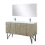 Ensemble de meuble-lavabo double en acacia rustique P 20 po, comptoir en quartz, robinet et miroir 55 po-475204683-475204681