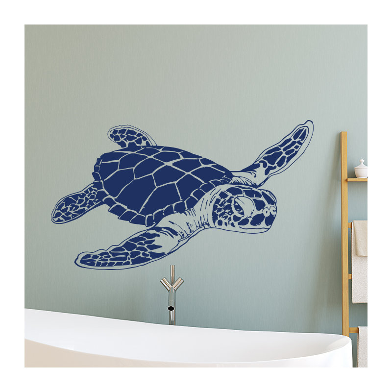 Décalcomanie murale tortue de mer, Bleu marine