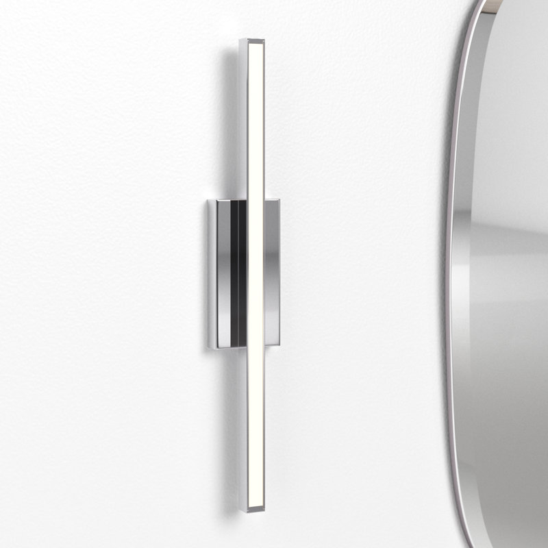 Rochelle LED Flush Mounted Sconce, 2.75" H x 18" W x 1.63" D, Chrome