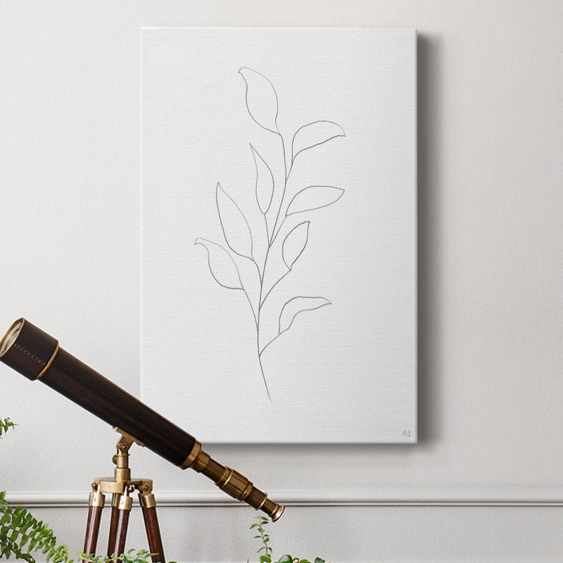 Botanical Gesture VI - Reproduction de dessin sur toile tendue, H 60 po x l 40 po x P 1 po