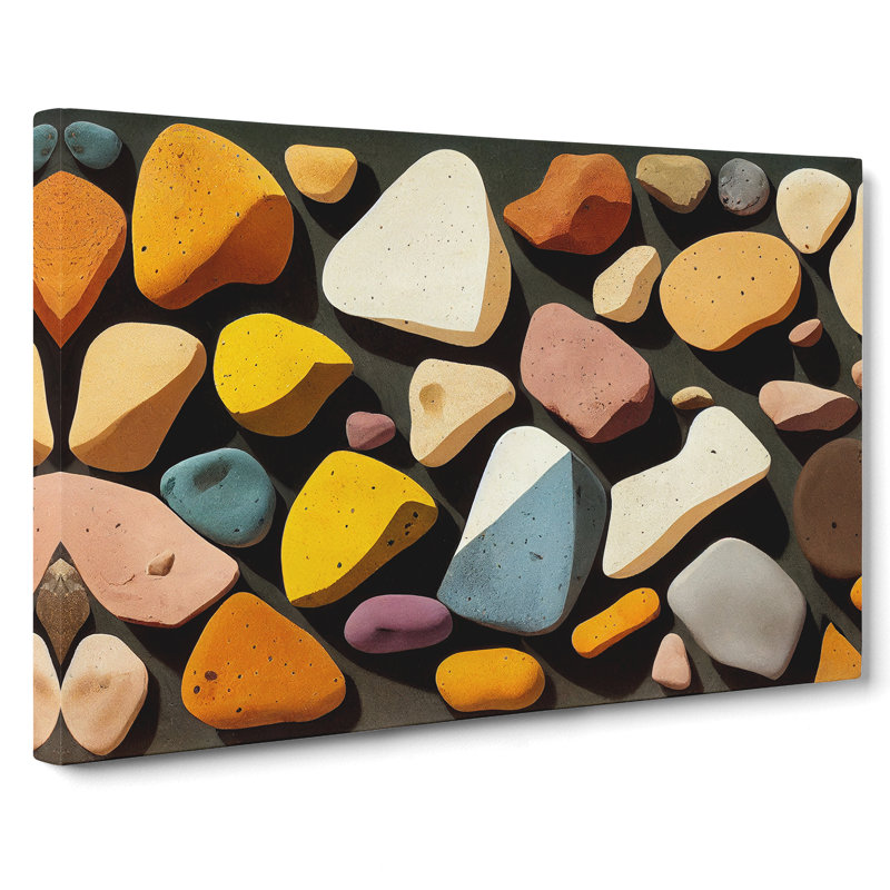Majestic River Pebbles - Wrapped Canvas, 50cm H x 76cm W x 3cm D