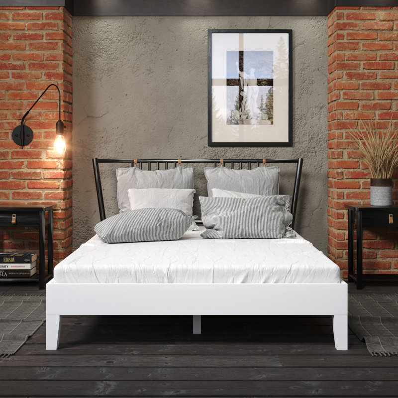 Nix - Lit plateforme, Lit double, Blanc