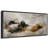 Bold Neutral Abstract Artwork with Black and Ochre Forms, Living Room Pictures, Framed Canvas Giclee Print Wall Art-562263113-562263108