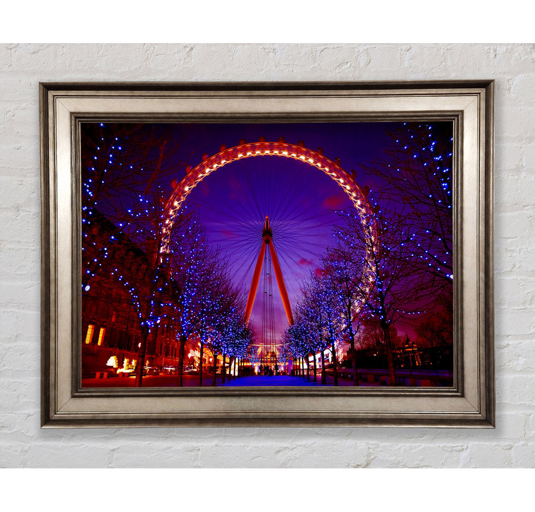 Gerahmtes Leinwandbild London Eye Night Lights Framed Print