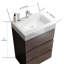 Meuble-lavabo de salle de bain en noyer 24 po - moderne, autoportant, rangement luxueux, lavabo blanc, glissières de tiroir, meuble pré-assemblé, lavabo moderne avec beaucoup d'espace, couloirs silencieux,-297378359-297378362-297378361