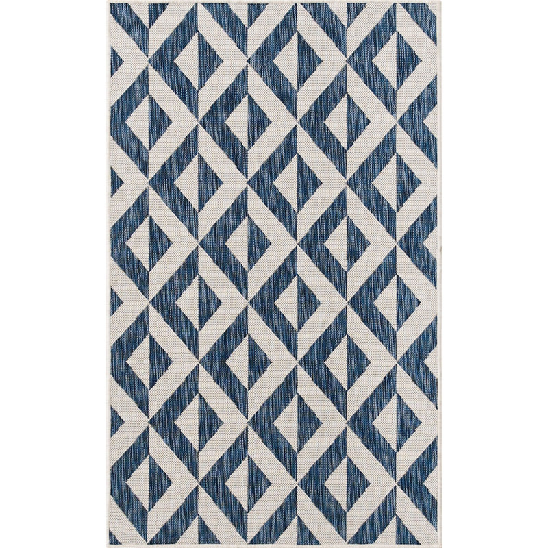 Outdoor Destiny Area Rug Aqua-Khaki Color, Rectangle 3' x 5'