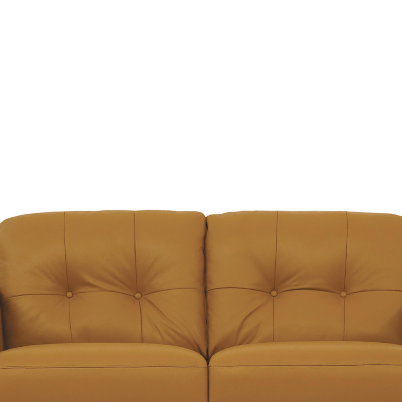 Bove 59" Faux Leather Square Arm Loveseat, Brown Faux Leather