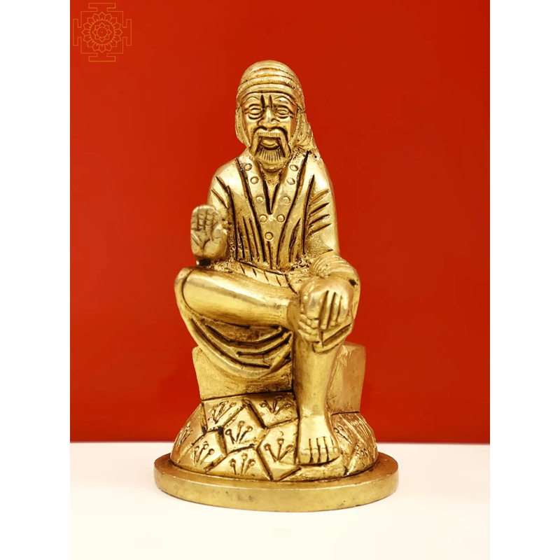 Petite sculpture en laiton 3 po Shidi Sai Baba