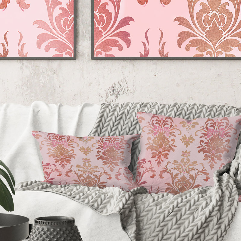 Coussin décoratif Damask Enchantment I - Glam, H 18 po x H 18 po