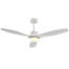 Ventilateur de plafond blanc moderne avec lumière, comprenant 3 pales en plastique ABS, une télécommande, un moteur à courant continu réversible et un éclairage DEL à intensité variable.-1044800562