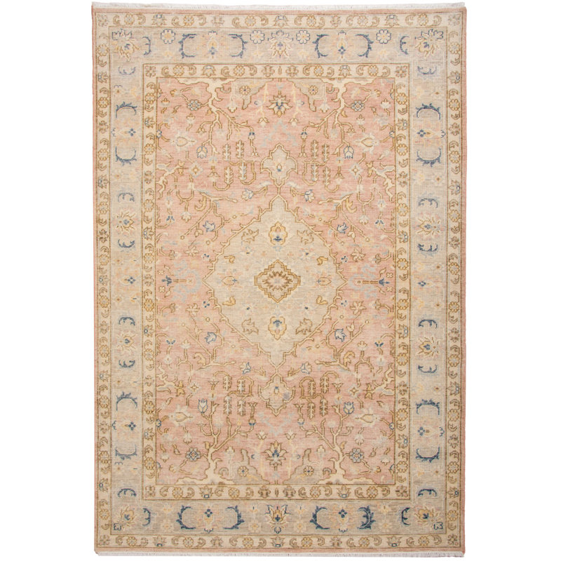 Tapis 100% laine noué à la main, Tapis de couloir 4 pi 6 po x 9 pi