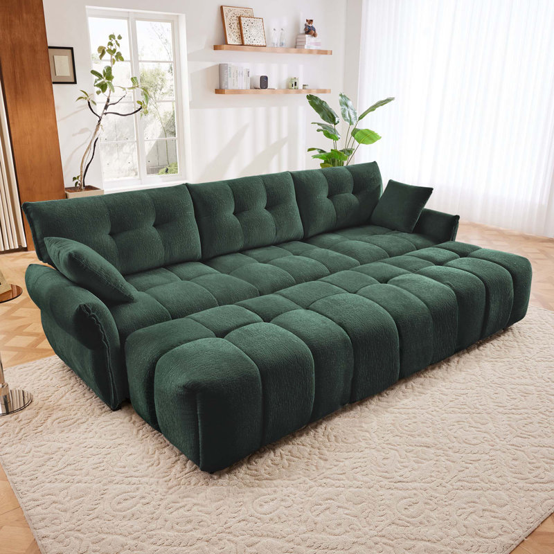 Modular Chenille Sofa, Green