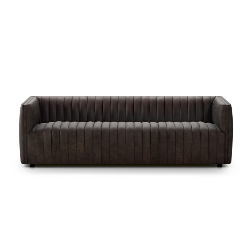 Augustine 97" Sofa, Deacon Wolf Genuine Leather, 26.5" H x 97" W x 35" D