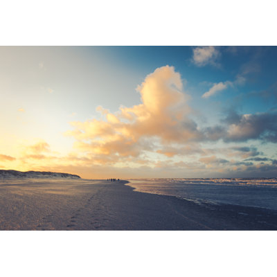 Sunset On North Sea Island - Wrapped Canvas Print