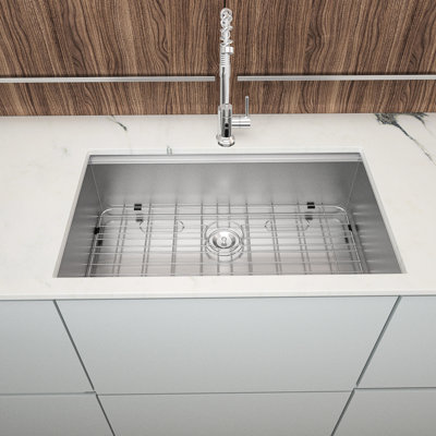 30*19*9 Inch Undermount Kitchen Sink Of 16 Gauge Stainless Steel, Brushed Nickel Finish, Workstation For Extra Utility, And Included Cutting Board Appearance, Extended Colander