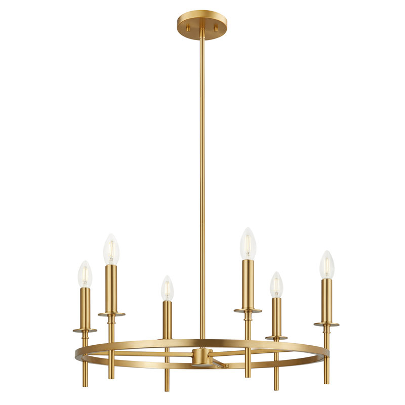 Lustre 6 lumières Kerween, Laiton naturel