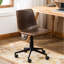 Fauteuil de bureau brun antique à levage pneumatique - pivotant sur 360 degrés, revêtement en similicuir, structure confortable en acier noir mat
