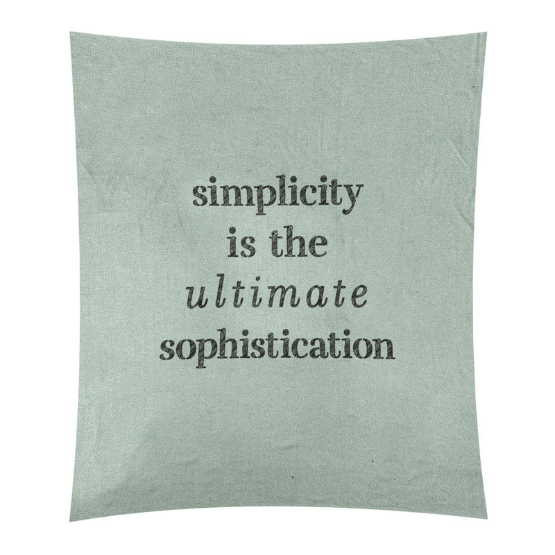 Tapisserie à citation simple et sophistiquée en polyester, H 80 po x l 68 po, Vert / Noir