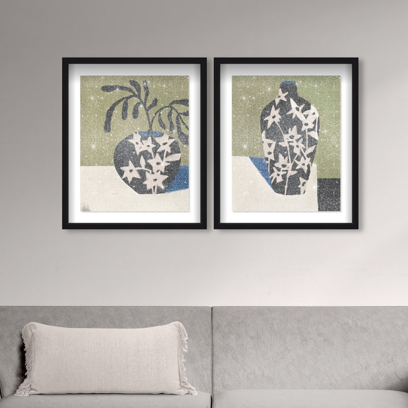 Noir Vase Set Set by Oliver Gal, 75"H x 63"W, Black Shadowbox