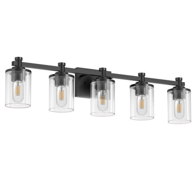 Luminaire moderne à 5 lumières avec abat-jour en verre transparent