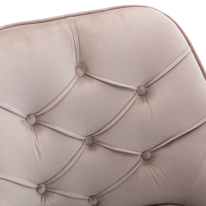 Chaise de travail en velours Exum Home Office, Gris, Argent argent