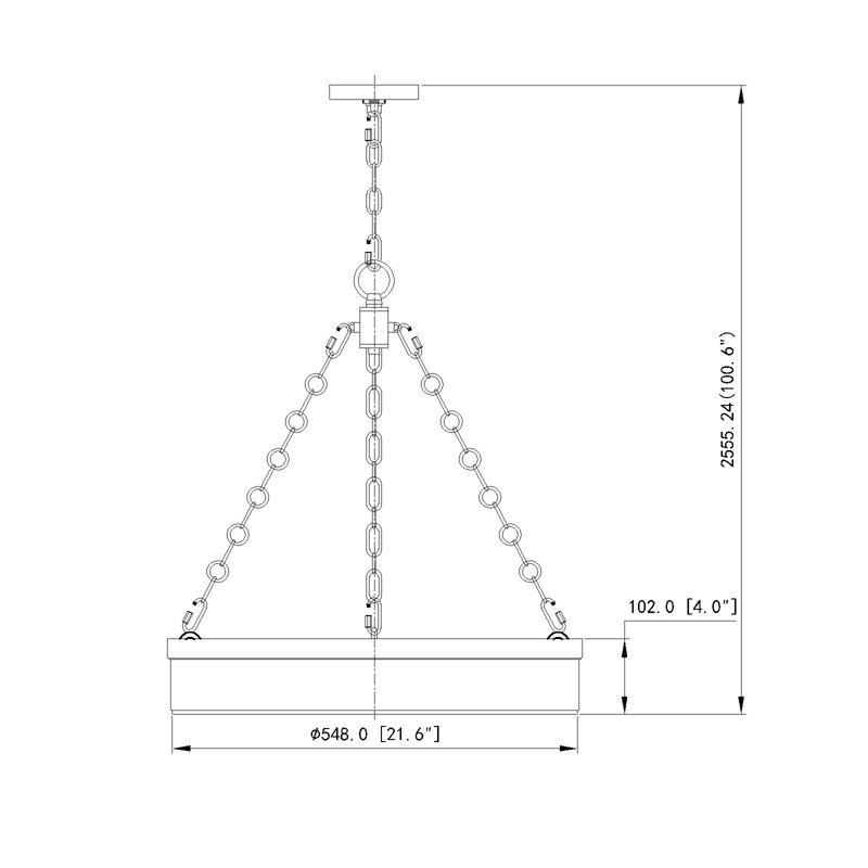 Luminaire suspendu 3 lumières DEL Dusten, Nickel poli, H 76 po x l 22 po x P 22 po