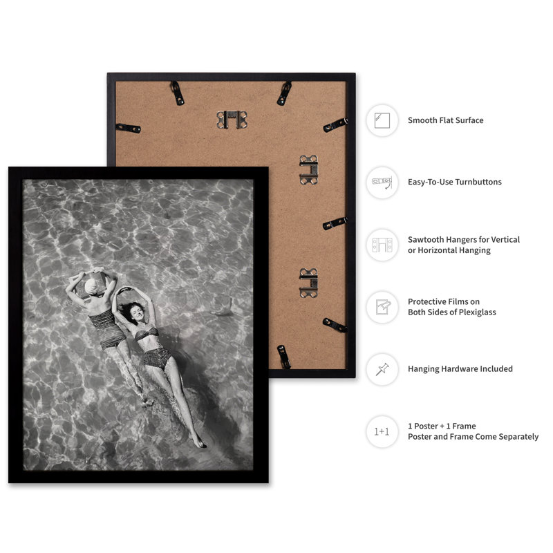 Les maillots de bain flottent dans l'eau, Black Framed, Poster, 24"H x 32"W