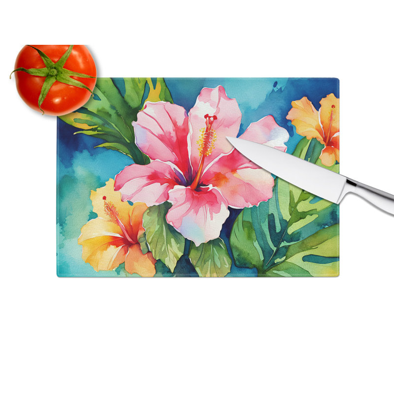 Hibiscus hawaïen avec aquarelle Hawaii