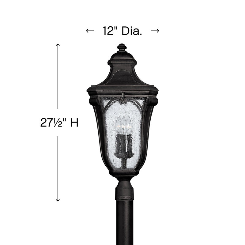 Trafalgar Outdoor 3-Light Lantern Head, No, Museum Black, Incandescent