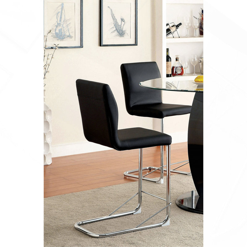 Chaises de salle à manger à hauteur de comptoir 2 pièces Modern Elegance, Noir