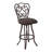 Margie Swivel Counter or Bar Height Armless Upholstered Bar Stool with Footrest in Metal-48137996-22070094-22070096