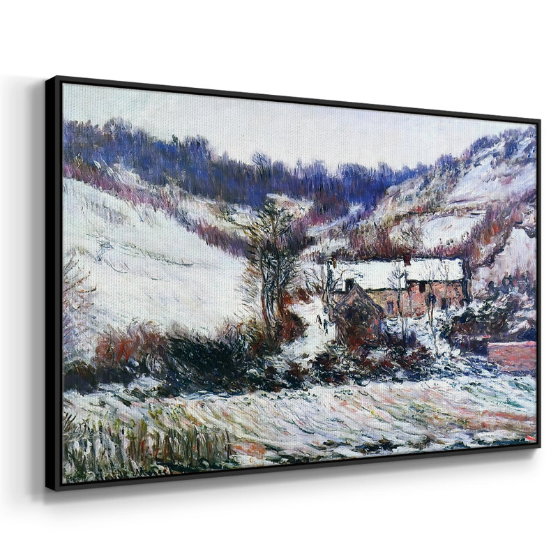 «Snow Effect At Falaise», 1886, reproduction d'art sur toile, H 25 po x l 37 po x P 2 po, Noir