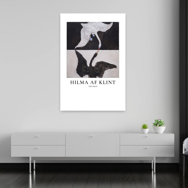 Art mural contemporain The Swan, 60" H x 40" W