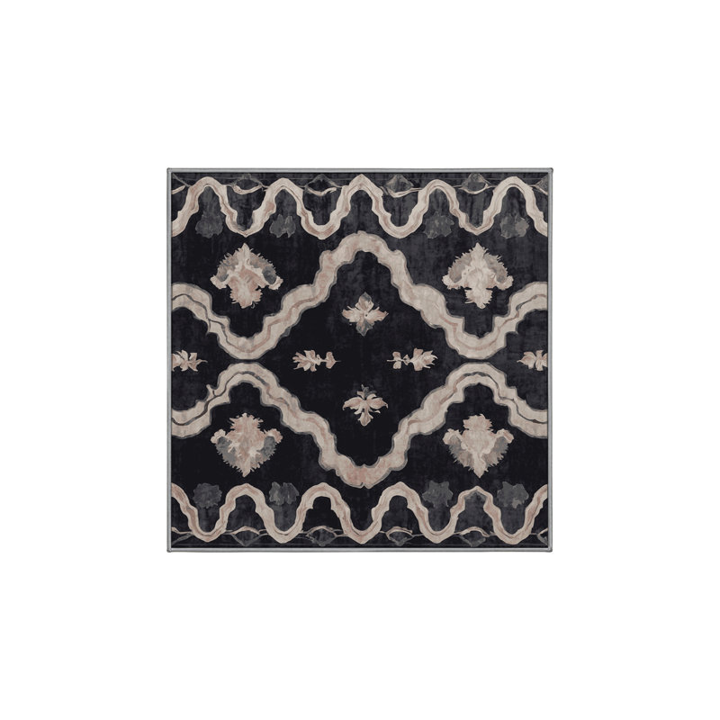 Machine Washable Purple Area Rug, Square 8'