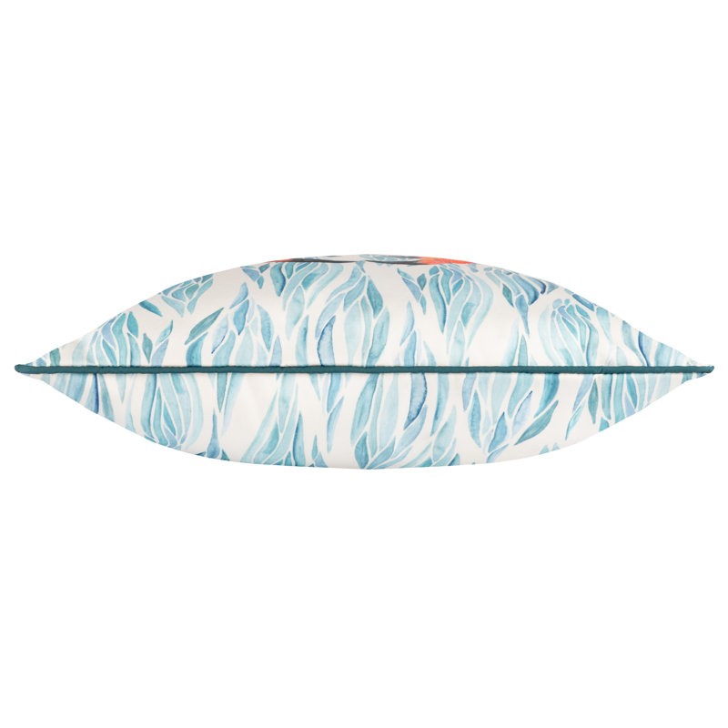 Zane Indoor / Outdoor Abstract Square Throw Cushion, Blue/White/Orange Crab
