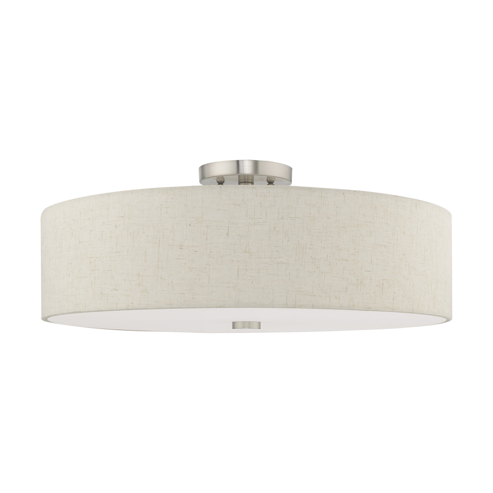 Flaire 5 Light Fabric Semi Flush Mount, Brushed Nickel, Oatmeal
