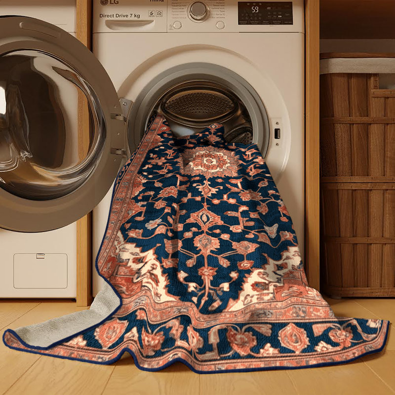 Tapis persan gris lavable à la machine