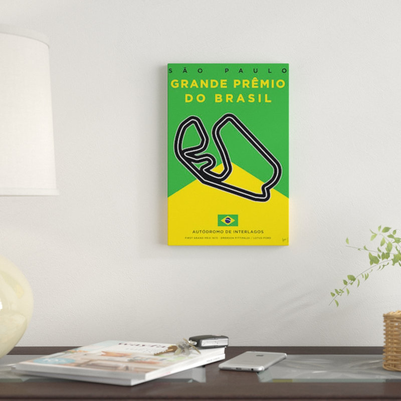 «Minimal Film», Interlagos Track, impression sur toile, H 26 po x l 18 po x P 1,5 po, Toile tendue, Pas de tapis