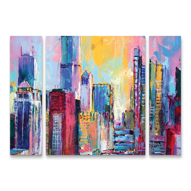 3 Piece Art Graphic Art Print, 30" H x 41" W x 2" D