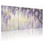 Plantes et fleurs, fleurs de glycine mauves sur fond doux, ensemble de 3 impressions d'art sur toile-1110864014
