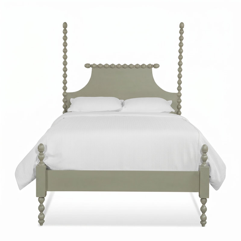 Mary Spindle Four Post Bed, Queen, Graystone