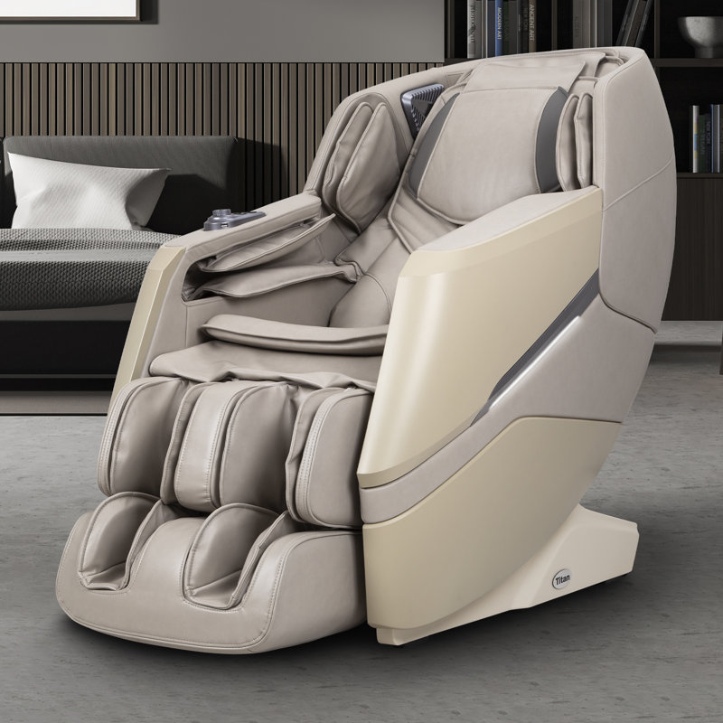 Fauteuil de massage 3D Luxe, Similicuir taupe, Taupe