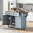 Kitchen Cart With Rubber Wood Drop-Leaf Countertop, Storage Cabinet, 3 Drawers & 5 Wheels, Perfect For Additional Prep Space And Organization-156524165