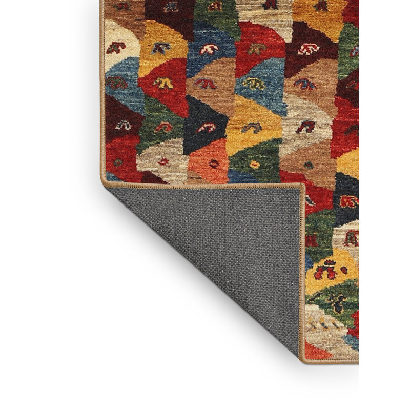 Tapis gris/beige/rouge contemporain, Rectangle 8 pi x 10 pi