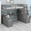 Lit mezzanine avec tiroirs, tablettes et bureau-482852492